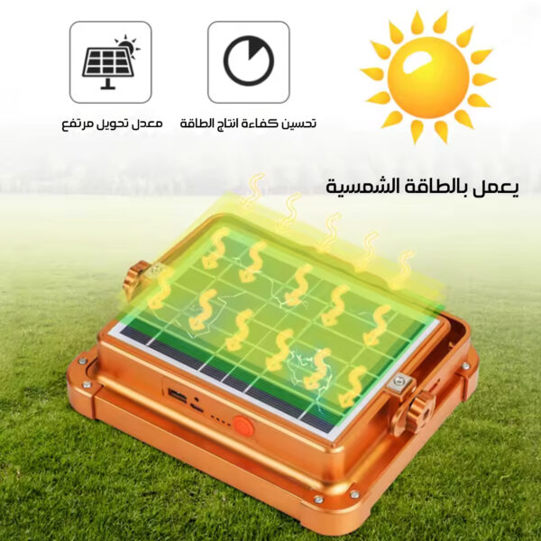 ⁦بور بنك بكشاف بالطاقة الشمسية 5 أوضاع إضاءة⁩ - الصورة ⁦2⁩