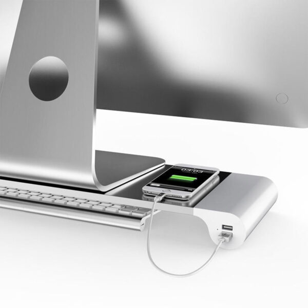 ⁦حامل لابتوب وكمبيوتر للمكتب مع 4 منافذ بيانات وشحن USB⁩ - الصورة ⁦5⁩