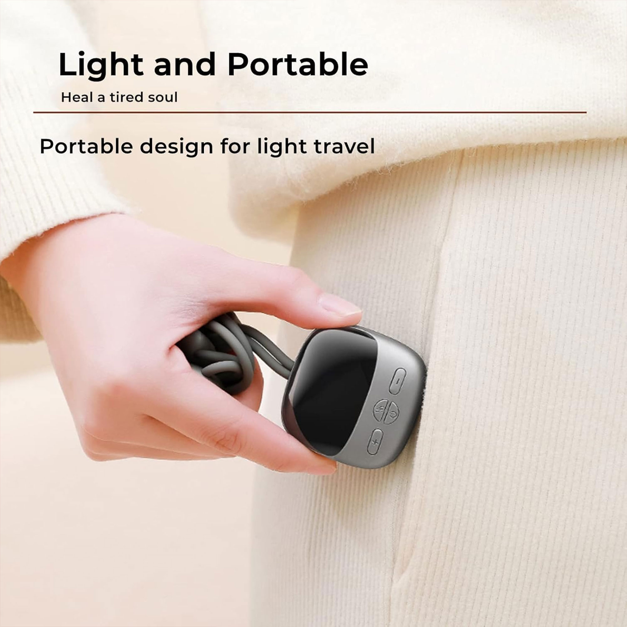 جهاز تدليك الرقبة الكهربائي الذكي المحمول اللاسلكي - لون فضي - الصورة 6