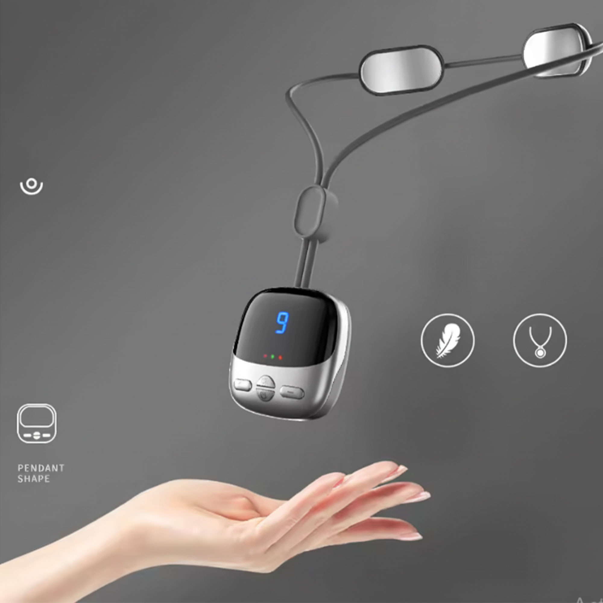 جهاز تدليك الرقبة الكهربائي الذكي المحمول اللاسلكي - لون فضي - الصورة 3